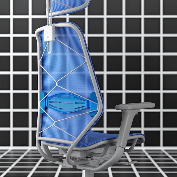 STYRSPEL Sillón para gaming, azul/gris claro