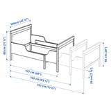 SUNDVIK Armazón de cama extensible, gris, 38 1/4x74 3/4 "