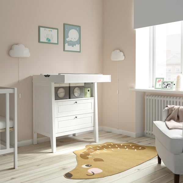 SUNDVIK Cambiador/gavetero, blanco