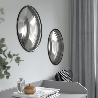 SVARTBJÖRK Espejo convexo decorativo, negro, 16 1/8 "