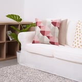 SVARTHÖ Funda para cojín, rosado/beige, 20x20 "