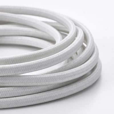 SYMFONISK Cable de energía eléctrica, textil/blanco, 11 ' 6 "