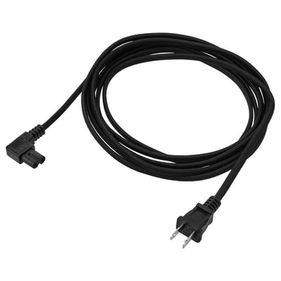SYMFONISK Cable de energía eléctrica, textil/negro, 11 ' 6 "