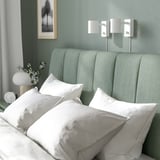 TÄLLÅSEN Base de cama tapizada, Kulsta gris-verde/Luröy, Tamaño King