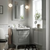 TÄNNFORSEN Mueble para baño+cajones, gris claro, 24x21x25 1/8 "