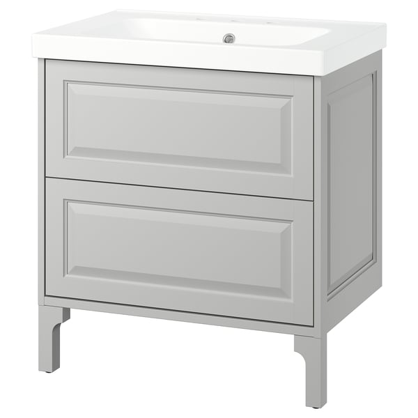 TÄNNFORSEN / ORRSJÖN Tocador de baño+cajones, gris claro, 31x21 3/4x34 5/8 "