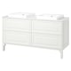 TÄNNFORSEN / ORRSJÖN Tocador de baño/lavamanos, blanco/blanco efecto de mármol, 61x21 1/2x35 3/8 "