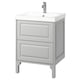 TÄNNFORSEN / ORRSJÖN Tocador de baño+lavamanos+grifo, gris claro, 25x21 3/4x27 5/8 "