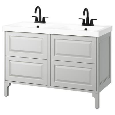 TÄNNFORSEN / ORRSJÖN Tocador de baño+lavamanos+grifo, gris claro, 49x21 3/4x34 5/8 "
