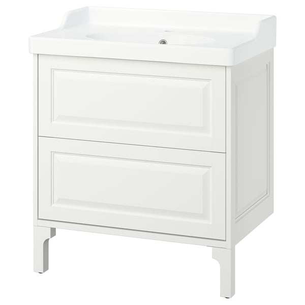 TÄNNFORSEN / RUTSJÖN Tocador de baño+cajones, blanco, 31 3/8x21 7/8x36 3/4 "