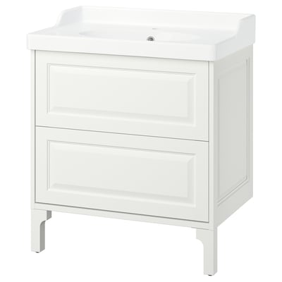 TÄNNFORSEN / RUTSJÖN Tocador de baño+cajones, blanco, 31 3/8x21 7/8x36 3/4 "
