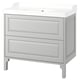 TÄNNFORSEN / RUTSJÖN Tocador de baño+cajones, gris claro, 37 3/8x21 7/8x36 3/4 "