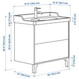 TÄNNFORSEN / RUTSJÖN Tocador de baño+lavamanos+grifo, blanco, 31 3/8x21 7/8x36 3/4 "