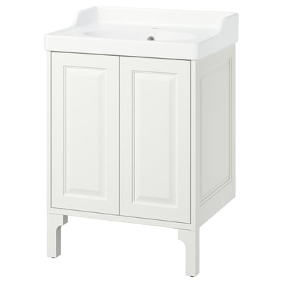 TÄNNFORSEN / RUTSJÖN Tocador de baño+puertas, blanco, 25 1/4x21 7/8x36 3/4 "