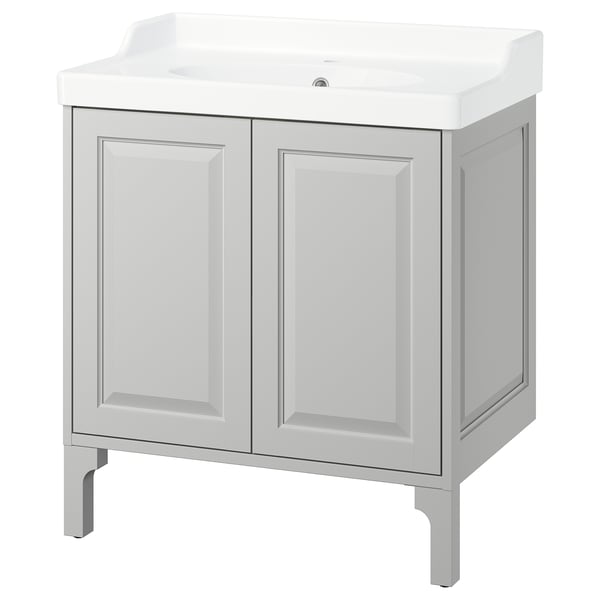 TÄNNFORSEN / RUTSJÖN Tocador de baño+puertas, gris claro, 31 3/8x21 7/8x36 3/4 "