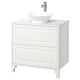 TÄNNFORSEN / VÄSTERSJÖN Tocador de baño+lavamanos+grifo, blanco/blanco efecto de mármol, 31x21 1/2x35 7/8 "