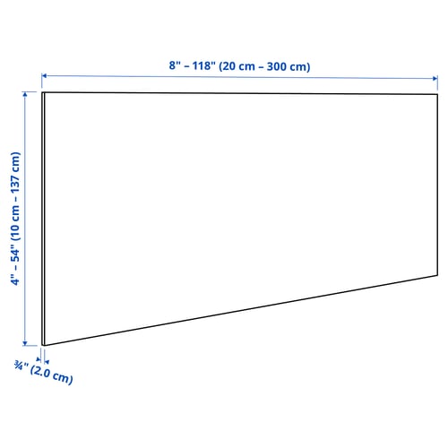 TÄRNHULT Panel pared hecho por encargo, color hueso marrón/efecto de mármol compuesto de vidrio, 3/4 "