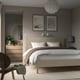 TÄRNKULLEN Base de cama tapizada, Kelinge beige/Luröy, Tamaño queen