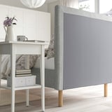 TÄRNKULLEN Base de cama tapizada, Tibbleby beige/gris/Luröy, Tamaño twin