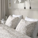 TÄRNKULLEN Base de cama tapizada, Vissle beige, Tamaño queen