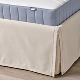 TÄRNKULLEN Base de cama tapizada, Vissle beige, Tamaño queen