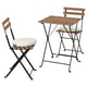 TÄRNÖ Mesa+2 sillas, exterior, teñido en negro/marrón claro/Frösön/Duvholmen beige