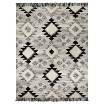 TANNISBY Alfombra de tejido liso, hecho a mano/gris negro, 7 ' 10 "x9 ' 10 "