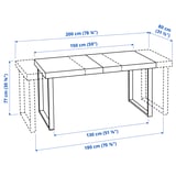 TARSELE Mesa extensible, chapa de roble/negro, 59/78 3/4x31 1/2 "