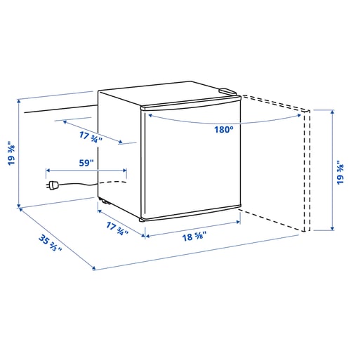 TILLREDA Refrigerador, independiente/blanco, 2 cu.ft