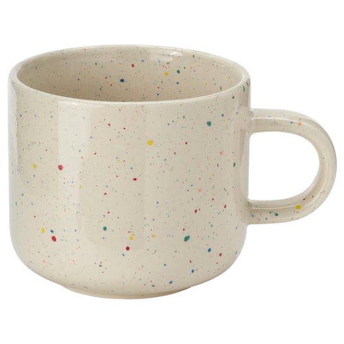 TOBISFISK Taza, con diseño/beige, 17 oz