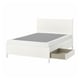 TONSTAD Armazón de cama+almacenaje, color hueso/Lyngör blanco, Tamaño King
