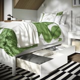 TONSTAD Base de cama+almacenamiento, color hueso/Lyngör blanco, Tamaño twin