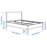 TONSTAD Base de cama, chapa de roble/Lönset, Tamaño queen