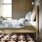 TONSTAD Base de cama, chapa de roble/Luröy, Tamaño twin