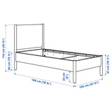 TONSTAD Base de cama, chapa de roble/Lyngör blanco, Tamaño twin