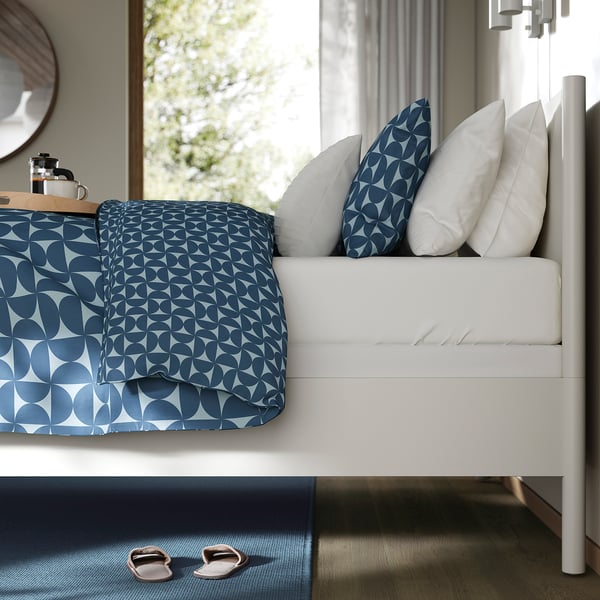 TONSTAD Base de cama, color hueso/Lyngör blanco, Tamaño King