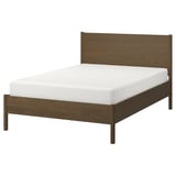 TONSTAD Base de cama, marrón chapa de roble teñida/Lönset, Tamaño King