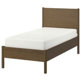 TONSTAD Base de cama, marrón chapa de roble teñida, Tamaño twin