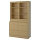 TONSTAD Combinación almacenamiento+cajones, chapa de roble/vidrio, 47 1/2x18 1/2x82 5/8 "