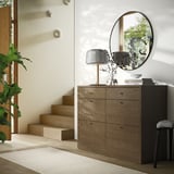 TONSTAD Gavetero de 6 cajones, marrón chapa de roble teñida, 47 1/4x18 1/2x35 3/8 "