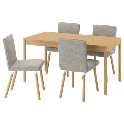 TONSTAD / TONSTAD Mesa con 4 sillas, chapa de roble/Viarp beige/marrón efecto de roble, 59x31 1/2 "