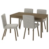 TONSTAD / TONSTAD Mesa con 4 sillas, marrón chapa de roble/Viarp beige/marrón efecto de roble en marrón, 55 1/8/77 1/8x33 1/2 "
