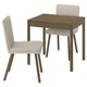 TONSTAD / TONSTAD Mesa y 2 sillas, marrón chapa de roble/Fridtuna beige claro efecto de roble en marrón, 31 1/2/47 1/4x27 1/2 "