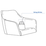 TOSSBERG Asiento, Gunnared gris oscuro