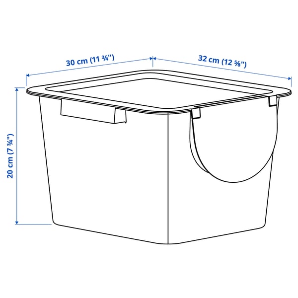 TRÖSKNING Cubo con tapa, beige claro, 3 gal