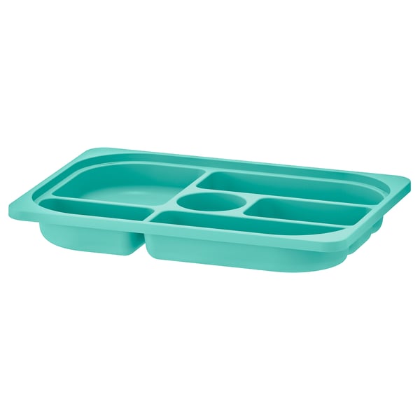 TROFAST Bandeja almacenaje+compartimientos, turquesa, 16 ½x11 ¾x2 "