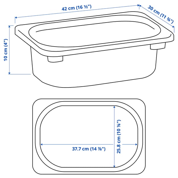 TROFAST Caja de almacenaje, verde claro, 16 ½x11 ¾x4 "