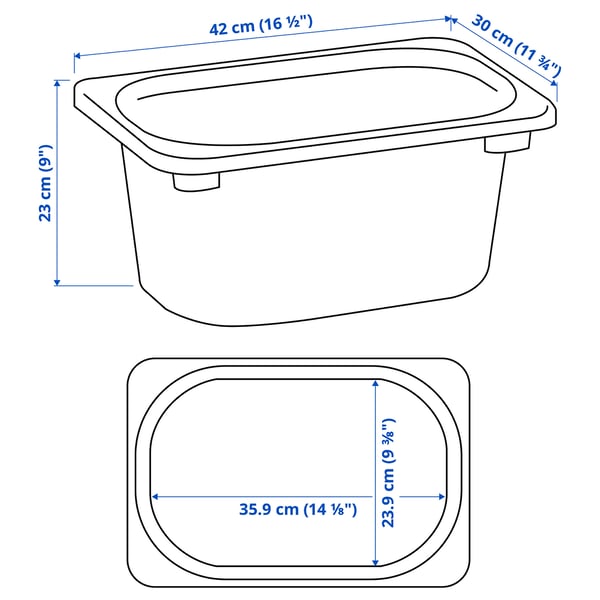 TROFAST Caja de almacenamiento, rojo, 16 ½x11 ¾x9 "