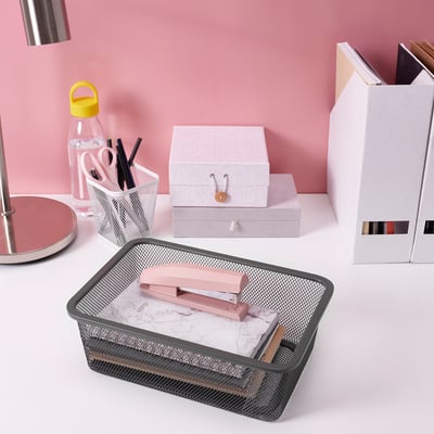 TROFAST Caja de rejilla, gris oscuro, 7 7/8x11 3/4x3 7/8 "