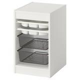 TROFAST Comb almacenaje cajas/bandejas, blanco blanco/gris oscuro, 13 3/8x17 3/8x22 "